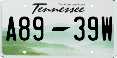 TN license plate A8939W
