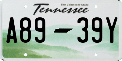 TN license plate A8939Y
