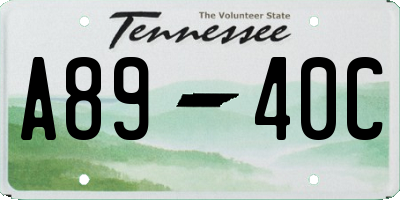 TN license plate A8940C