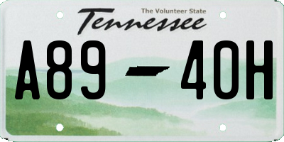 TN license plate A8940H