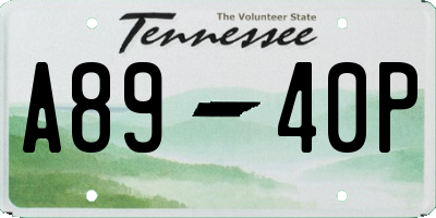 TN license plate A8940P