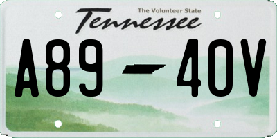 TN license plate A8940V
