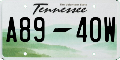 TN license plate A8940W
