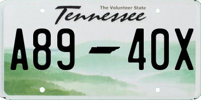 TN license plate A8940X
