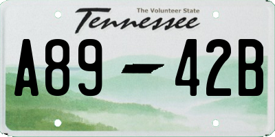 TN license plate A8942B