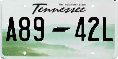 TN license plate A8942L