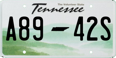 TN license plate A8942S