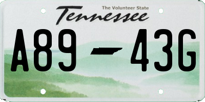 TN license plate A8943G