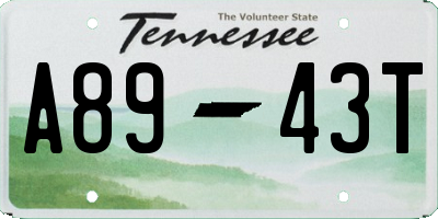 TN license plate A8943T