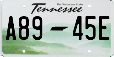 TN license plate A8945E