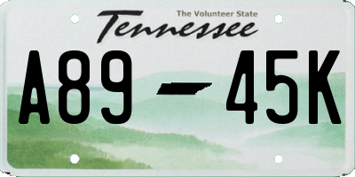 TN license plate A8945K