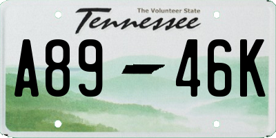 TN license plate A8946K