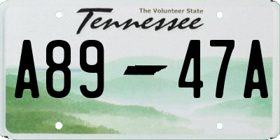 TN license plate A8947A