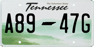 TN license plate A8947G