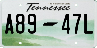 TN license plate A8947L