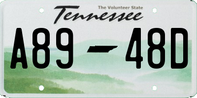 TN license plate A8948D