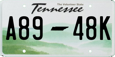 TN license plate A8948K