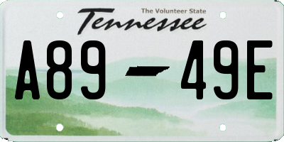 TN license plate A8949E