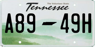 TN license plate A8949H