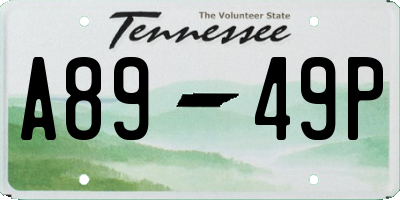 TN license plate A8949P