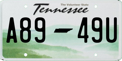 TN license plate A8949U
