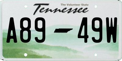 TN license plate A8949W