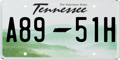 TN license plate A8951H