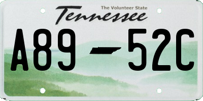 TN license plate A8952C