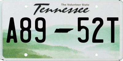 TN license plate A8952T