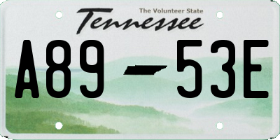 TN license plate A8953E