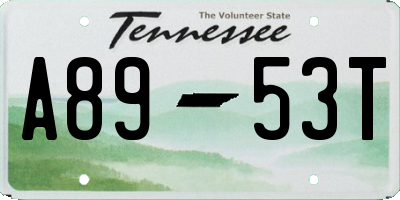 TN license plate A8953T