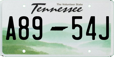 TN license plate A8954J