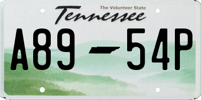 TN license plate A8954P