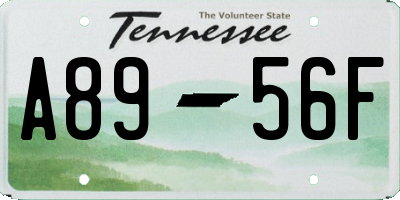 TN license plate A8956F