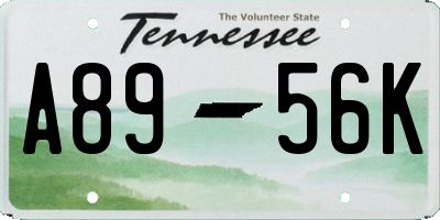 TN license plate A8956K