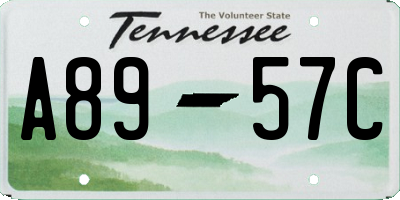 TN license plate A8957C