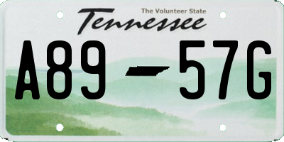 TN license plate A8957G