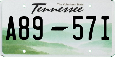 TN license plate A8957I