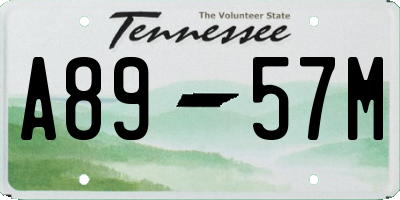 TN license plate A8957M