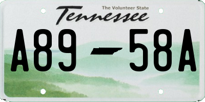 TN license plate A8958A