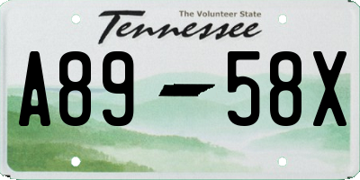 TN license plate A8958X
