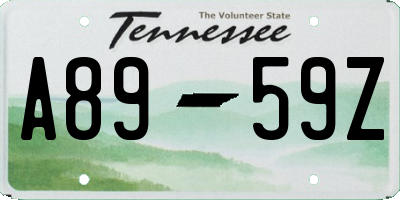 TN license plate A8959Z