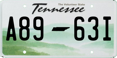 TN license plate A8963I