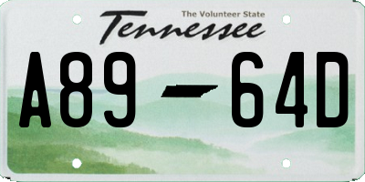 TN license plate A8964D