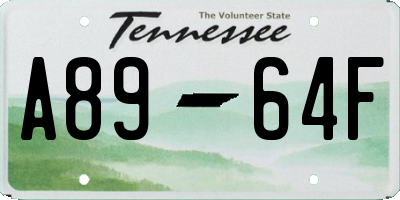 TN license plate A8964F