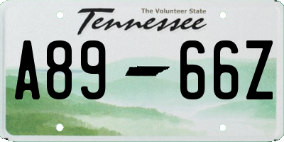 TN license plate A8966Z