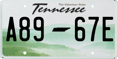TN license plate A8967E