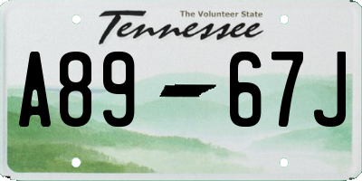 TN license plate A8967J