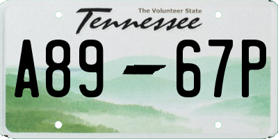 TN license plate A8967P