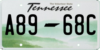 TN license plate A8968C